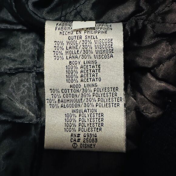 Vintage Disney Store Mickey Mouse Varsity Jacket Coat XL Navy Wool Embroidered - Picture 4 of 11